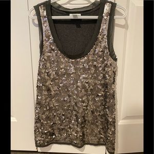 Silver sequined top